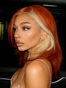 Ginger Orange Highlight Blonde Short Body Wave Lace Front Wigs Human Hair 13x4 HD Transparent Bob Lace Frontal Wigs For Women With Baby Hair For Daily Use 200 Density Water Wave Glueless Wigs Human Hair Looks More Natural And Full - Highlight - View 6