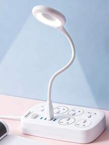 Multi-Contact Power Strip Extension With 4 USB Ports And 6 Outlets - White - View 9