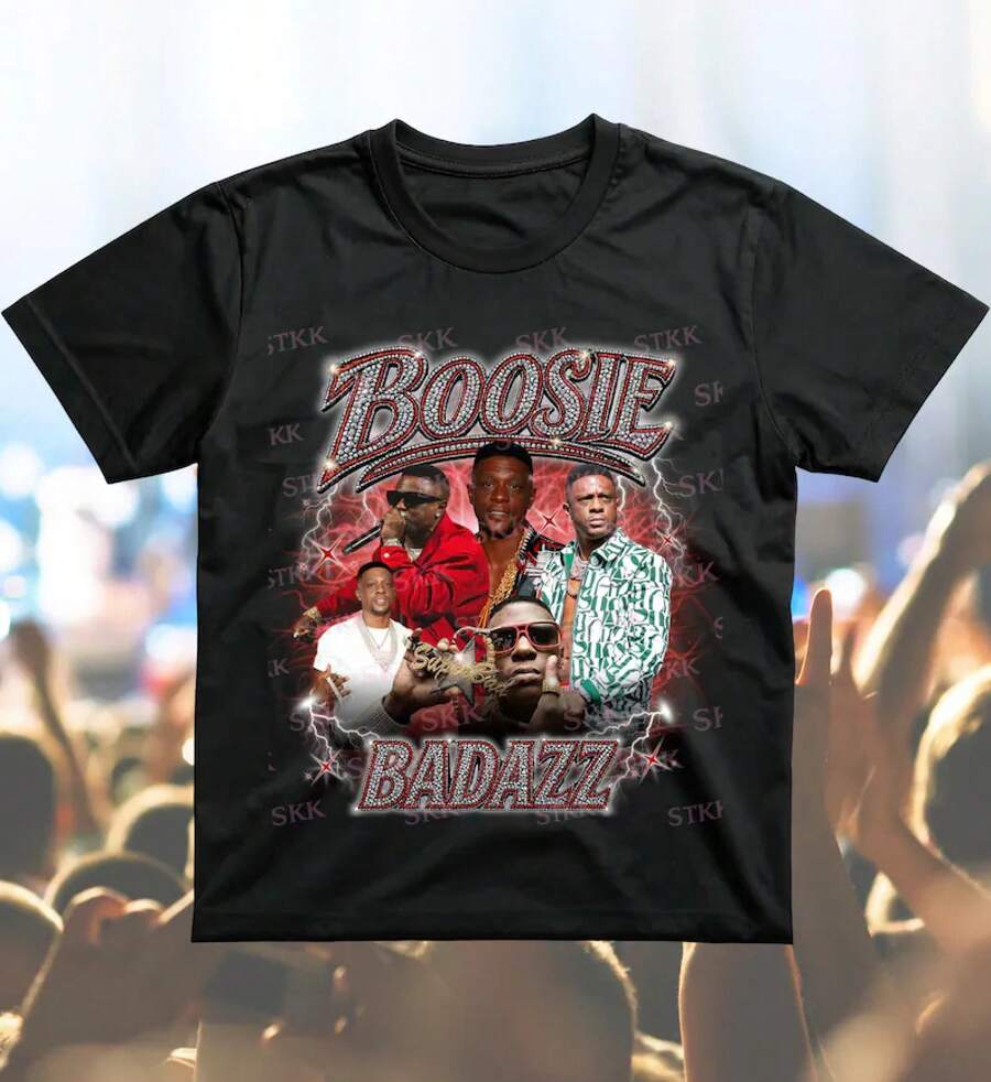 Lil Boosie T-Shirt PNG - Black - View 1