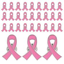 30pcs Breast Pin, Hope Pink Ribbon Pins Awareness Lapel Pin Pink Ribbon Pin Breast Gifts For Breast Sickness Advocacy Accessories - Pink - View 7