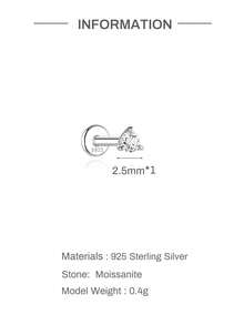 1件裝莫桑石耳釘 中性款 0.03-0.3CT S925純銀 低過敏耳環 婚禮珠寶 D色 VVS1淨度 - 銀色 - 查看 11