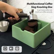 Boîte de frappe silencieuse en silicone, bac à marc de café, bac à déchets assorti à la machine à café, boîte de rangement de poudre pour usage domestique - Voir 3