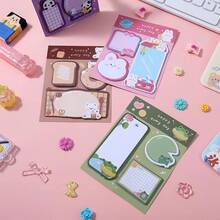 Notas adhesivas con formas de animales lindos, con patrones de animales, blocs de notas autoadhesivos, cuadernos exquisitos y compactos, adecuados para uso en la oficina y la escuela - Multicolor - Ver 7