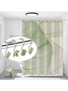 12pcs Green Leaf Decorative Hooks, Iron Material, Durable And Rust-Proof, Green Leaf Style Hooks To Decorate Indoor Space With Fresh Vibe, Recommended Summer Item, Gift & Card - Green - View 3