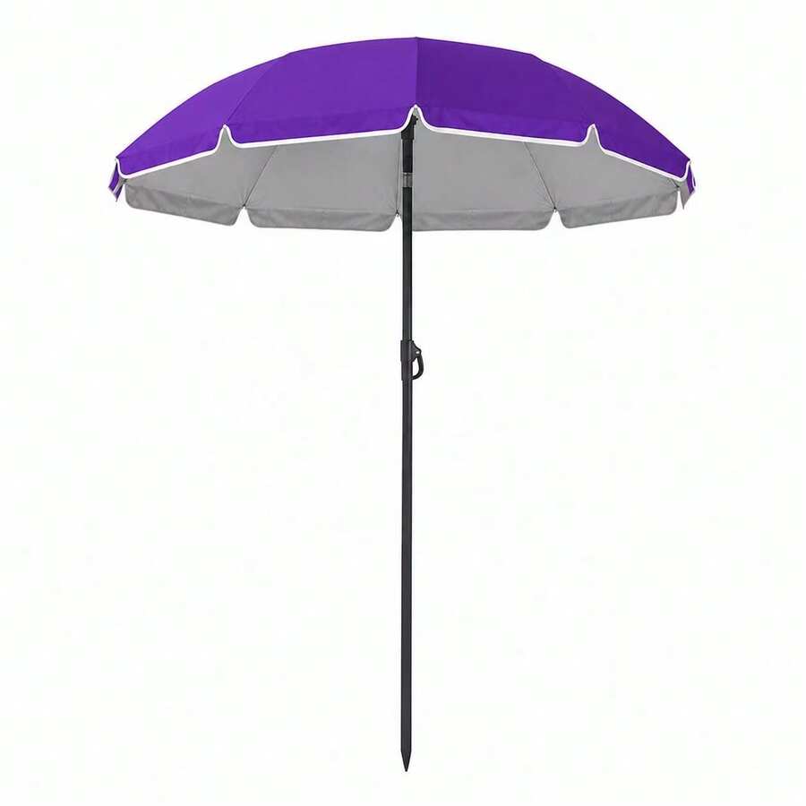 Sombrilla de Playa 160CM UV50+ Parasol Ajustable Inclinable con Bolsa de Transporte Resistente al Viento para Playa Camping Jardín Pesca - Morado - Ver 1