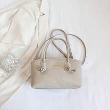 Bolso de mano moderno y versátil para mujer, estilo casual elegante con un toque de alta gama, bolso de hombro estiloso ideal para ir de compras, nuevo bolso tote pequeño y elegante para mujer 2026, nuevo bolso francés de nicho para ir al trabajo, bolso de hombro y bandolera de gran capacidad. - Negro - Ver 8