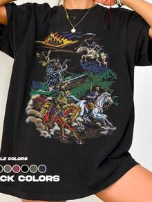 Four Horsemen Dark Fantasy 90s Graphic Tee Image 3 (2) - 黑色 - 查看 1