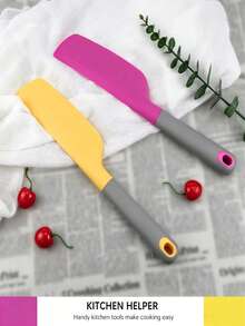 1pc Extra Large Silicone Cake Spatula - Heat Resistant, Non-Stick, Flexible Kitchen Tool For Cooking, Baking, Mixing And Scraping, Silicone Jam Mixing Scraper Large Cake Cream Spatula Baking Kitchen Baking Tool, Kitchen Accessories, Baking Equipment Accessories, Cake Supplies - Multicolor - View 8