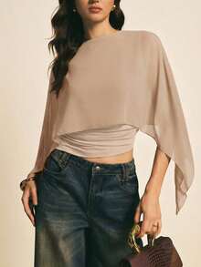 Women's Brown Shawl Collar Casual Blouse, Elegant Blouses For Women, Casual Blouses For Women, Suitable For Daily Wear, Going Out, Coming And Going In Autumn/Winter, Blouse Of - 卡其色 - 查看 7