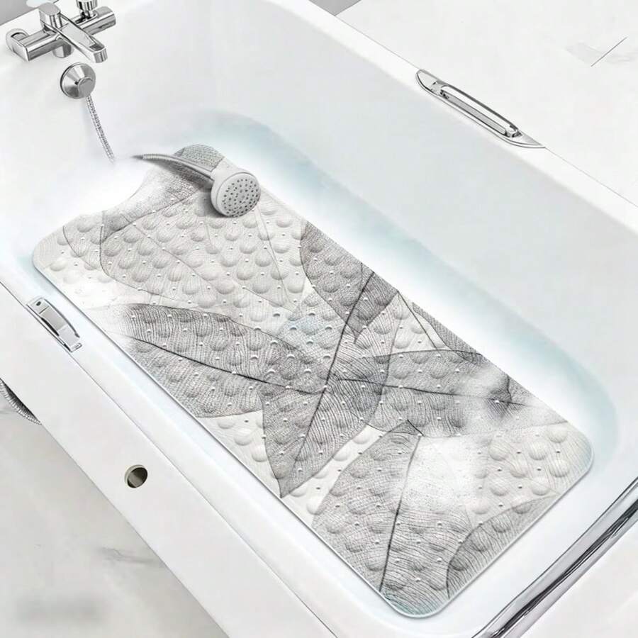 1pc Bathroom Anti-Slip Mat, PVC Material With Suction Cups, Vein Textured, 16"X39" Universal Size, Shower Tub Non-Slip Pad, Durable & Easy To Clean, Versatile For Home, Living Room, Bathroom,Room Decor,Travel Essential - Multicolor - View 1