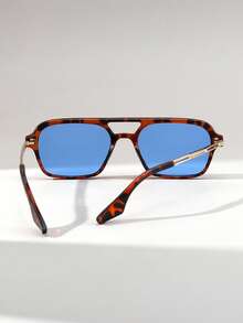 1 Pair Unisex Small Frame Glasses, Retro Metal Temples, High-End Fashionable Quality Eyewear - Multicolor - View 6