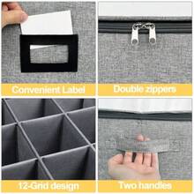 Caja para copas champán VERONLY con divisores contenedor para copas champán organizador caja para copas champán 12 copas - Gris - Ver 5