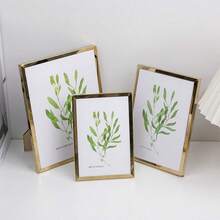 4*6, 6*8, 8*10 Inch Metal Photo Frame, Durable And Sturdy, Can Be Displayed On Tabletop Or Hung On Wall, Elegant And Long-Lasting Home Decor, Holiday Gift, Gold Or Silver Available - Multicolor - View 2