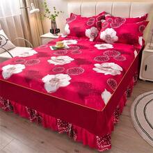 Juego de 3 piezas de falda de cama y fundas de almohada con estampado floral, suave y transpirable (1 falda de cama + 2 fundas de almohada), que absorbe la humedad, resistente a las arrugas, apto para todas las estaciones, con un elegante estampado, adecuado para dormitorios y hoteles, sencillo y económico - Cebra-leopardo - Ver 10