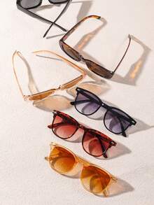 6 Pairs Personalized Retro Ultra-Lightweight Round Frame Candy Color Street Style Fashion Glasses - Multicolor - View 4