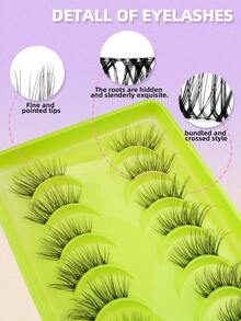 10 Paar natürliche halbe Wimpernstreifen mit unsichtbaren Wimpernbändern, weiche Nerzhaar wiederverwendbare Wimpern, geeignet für den täglichen Gebrauch zum Verlängern der Augenwinkel für Mädchen - Halbe Wimpern - Übersicht 3