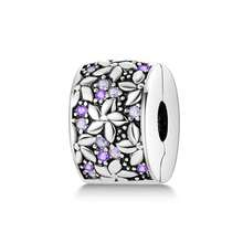 1pc Romantic Good Luck Totem Style S925 Sterling Silver Low Hypoallergenic Shiny Four-Leaf Clover Butterfly Evil Eye Flower Cross Ocean Paw Print Fixed Clip Bead, Suitable For Original Bracelet, Women's DIY Jewelry Making, Birthday Gift - Multicolor - View 14
