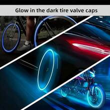 10Pcs Luminous Tire Valve Caps, Fluorescent Glow Valve Stem Covers, Universal Car Wheel Decor Accessories, Fit For Car, SUV, Bike, Motorcycle & Truck, Personalized Auto Modification Parts - Pink - View 5