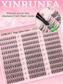 Lash Clusters Wispy 10-16mm Eyelash Clusters Natural DIY Cluster Eyelash Extensions Lash Individual 300pcs Short C Curve - C - View 6