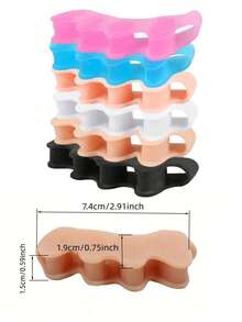 Soft Silicone Toe Separator, Overlapping Toe Divider Hallux Valgus Corrector Toe Alignment And Protection, Includes Comfortable Big Toe Pads, Suitable For Daily Use, Flexible Design For Foot Alignment And Protection, Essential For Foot Care | Comfortable Fit | Soft Silicone Material, Toe Protector, Toe Corrector - Multicolor - View 5