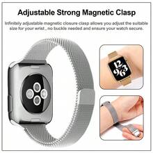 1 对男女通用米兰尼斯表带，兼容 46mm、49mm、44mm、45mm、42mm；磁吸式不锈钢奢华表带，兼容 Series 11、10、9、8、7 SE、6、5、4、3、2、1 Ultra、3/2/1；时尚智能手表配件，兼容 S10、S1 - 彩色 - 查看 5