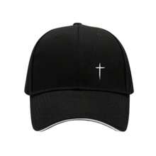 1pc Men's Cross Print Baseball Cap, Men's Geometric Pattern Trucker Hat, Suitable For Daily Life And Outdoor Leisure Sports - 黑色 - 查看 7