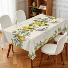 1pc Rectangular Polyester Tablecloth, French Lemon Vintage Frame Pattern, Single-Sided Printing, Suitable For Tabletop, Washable And Reusable, Applicable For Indoor, Outdoor, Patio, Wedding, Party, Dining, Craft Exhibition, Banquet Decoration - Multicolor - View 9