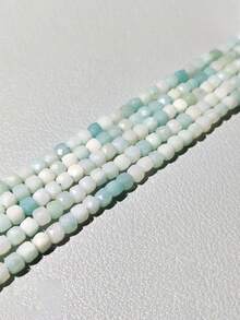 Natural Faceted Cube Amazonite Howlite Apatite Moonlight Agate Stone Square Spacer Beads For Jewelry Making Diy Bracelet 3x3mm - Multicolor - View 6