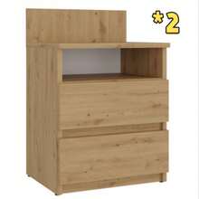 2026 Nordic Style Nightstand With Backrest, 4 Colors Available, Open Shelf + 2 Drawers Combination, Modern Minimalist Bedroom Atmosphere Storage Cabinet, Handleless Silent Bedside Storage Unit - Multicolor - View 14