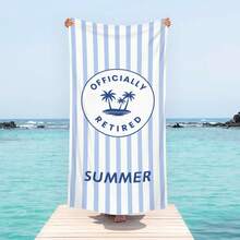 1pc Ultra Soft Coconut Tree Summer Pattern Beach Towel, Suitable For Beach, Pool Party, Vacation - Beach & Pool Accessories - Style1 - View 6