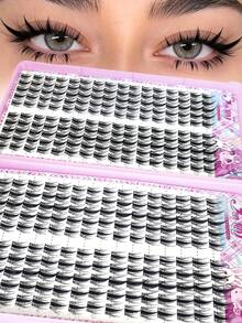 Eimny 320Pcs Manga Style Lash Clusters Kit, D-Curl Natural Look Eyelash Extension Kit, 0.05Mm Ultra-Thin Invisible Band, Fine Individual Lashes, Spiky Fairy Cluster Lashes,DIY Eyelash Extensions For Home Use - Multicolor - View 9