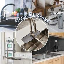 1pc Silicone Faucet Pad, Narrow Edge, Customizable Size, Non-Slip, Soft & Durable, Suitable For Kitchen Sink, Perfect Fit For Bathroom And Kitchen Sink, Ideal For Daily Home Use And Countertop Protection - Multicolor - View 6