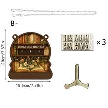 1/3pcsBooks Read This Year Wooden Reading Tracker Calendar, Rotating Number Counting Decorative Ornament For Book Lovers, Home Library & Bookshelf Display - Reading Counting Ornament - View 14
