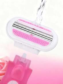 Maquinilla de afeitar para depilación de mujer, adecuada para axilas, piernas y zona del bikini, maquinilla portátil, maquinilla manual rosa, hoja de afeitar de manual para bikini de mujer depilación/afeitado/hoja de 5 capas, hoja de acero inoxidable cabezal de maquinilla rosa reemplazable, regalo para niñas esencial de viaje (mango de maquinilla + cabezal de maquinilla + caja de almacenamiento) - Multicolor - Ver 5
