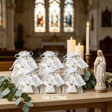 30pcs Baby Baptism Party Favor Angel Set, Includes Bags And Tags, Commemorative Gift, Baptism Guest Favor, Baby Gender Reveal, Birthday, Holiday Decoration - White - View 7