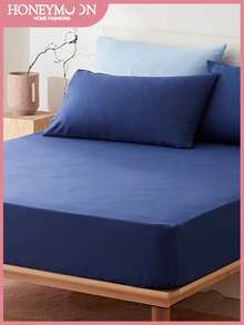HONEYMOON 1pc Solid Color Pillowcase - 100% Polyester Fabric, Soft And Breathable, Wrinkle-Resistant, Envelope Closure, Pillow Insert Not Included - Suitable For Home, Dorm, Sofa, OEKO-TEX Certified, Navy Blue - Navy Blue - View 2
