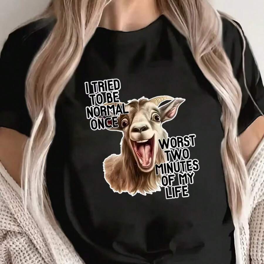 Printed T-Shirt For Men And Women - Black - View 1