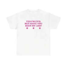 Yes, I'm Evil, But Have You Seen My Butt? Unisex Y2K Chaotic, Unbalanced, Iconic, Ironic, Daring, Party, Club, Cute, Girl, Funny Adult T-Shirt, Gift For Women And Men. - 黑色 - 查看 3