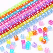 100-300pcs Acrylic Letter Beads, Colorful Bottom English Alphabet Beads, DIY Jewelry Making Materials For Necklace, Bracelet, Pendant, Accessories - Alphabet Beads - View 2