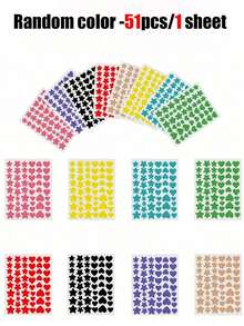 1530/408/306/255/51pcs Star Shaped Stickers, Essential For Photography, Face Painting, Suitable For Parties, Gatherings And Various Entertainment Activities - Multicolor - View 12