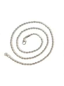 1 pieza Collar largo de cuerda para inoxidable minimalista con cadena de cuerda trenzada disponible en dorado y plateado 45cm-60cm - collar giratorio - Ver 9