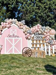25/50 Stücke Rosa Creme Beige Weiß Latex Ballon Set mit Spirale für Kuh-Muster, Cowgirl, Western, Bauernhof Thema Geburtstag, Hochzeit, Baby Shower Party Dekoration - mehrfarbig - Übersicht 10
