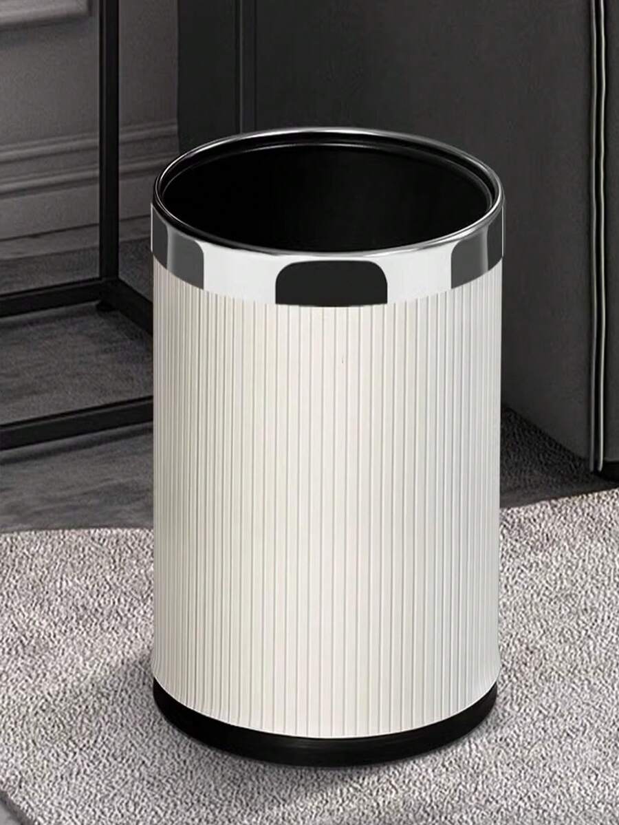 圓形垃圾桶,外層由聚氨酯皮革製成,內層由金屬製成,提供 10L 和 14L 容量,適用於居家、客廳、臥室、辦公室和浴室使用 - 彩色 - 查看 1