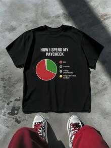 Funny Graphic T-Shirt For Men, High-Quality Fabric, Unique Graphic Print, Casual, Breathable - Black - View 2