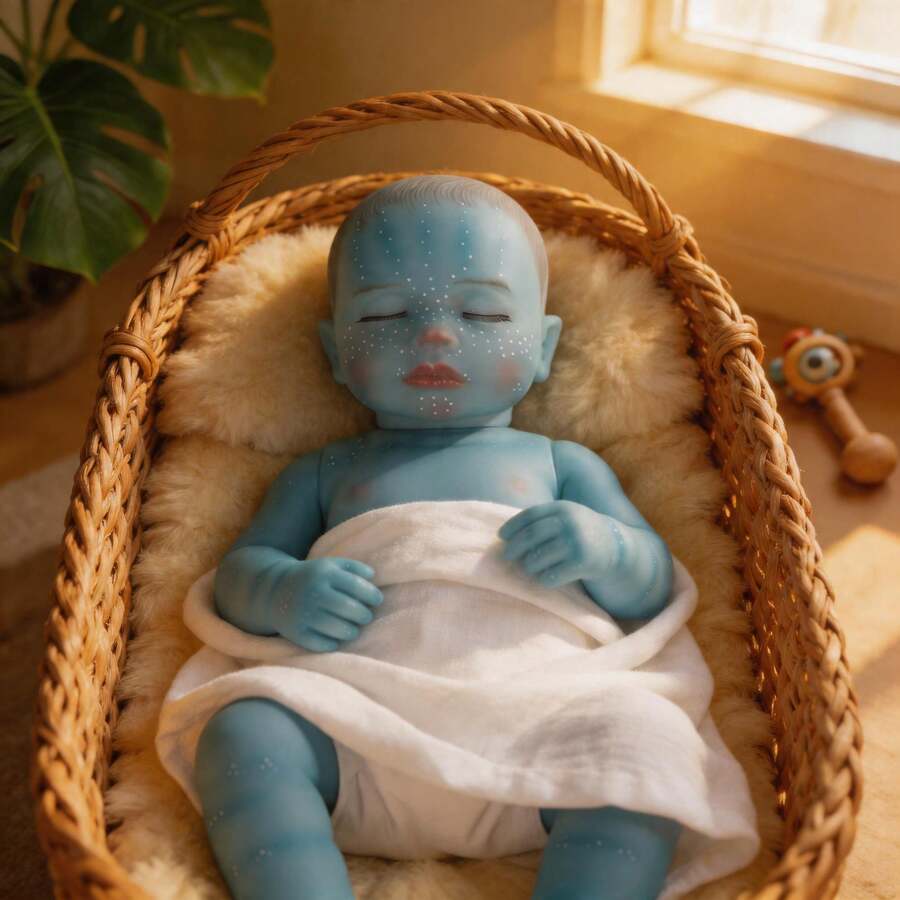 ziyiui Ultra Realistic 20" Full Silicone Baby Doll, Luminous Alien Newborn With Detailed Features, Best Role Play Educational Birthday Gift For Boys Girls - Mix - View 1