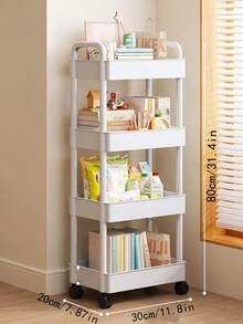 1pc Multi-Tier Rolling Storage Cart, Multipurpose Shelving Unit For Kitchen, Bathroom, Bedroom, Etc. - Multicolor - View 4