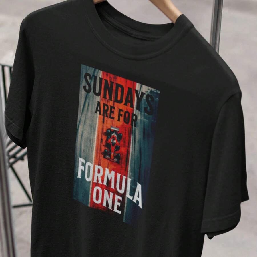 Formula One2 T-Shirt Sundays Are For F1 - Motorsport Enthusiast Gift - 黑色 - 查看 1