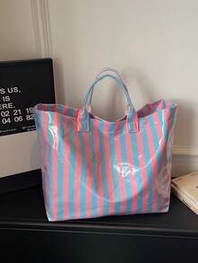 2026 New Fashion Large Capacity Shoulder Bag For Women, Stylish Tote Bag For Shopping And Casual Use - Blue - View 3