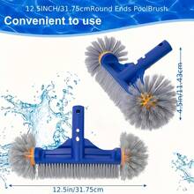 1pc Round Head Pool Brush, Suitable For Inground/Above Ground Pools, Spas, Hot Tubs, Efficient Pool Brush Head, Compatible With Standard Pool Pole, Pole Not Included - A - View 4