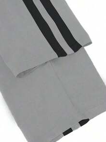 1 pieza Pantalones rectos casuales y sueltos para hombres, pantalones deportivos para primavera/verano para correr, actividades al aire libre, senderismo, trotar, fitness, ropa urbana, playa, viajes diarios, pantalones rectos con rayas de moda, otoño - Gris Claro - Ver 9